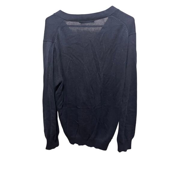 J Crew Cardigan Sweater Mens Large Navy Blue Button Front Pockets Classic Casual - Picture 5 of 6